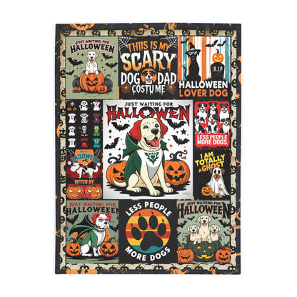 Dog Halloween Fleece Throw Blanket, Pumpkin, Dog Love Blanket, Soft Fuzzy Plush for Couch Sofa or Bed, Luxury Flannel Lap Blanket, for Kids, Adults, Wife, Self