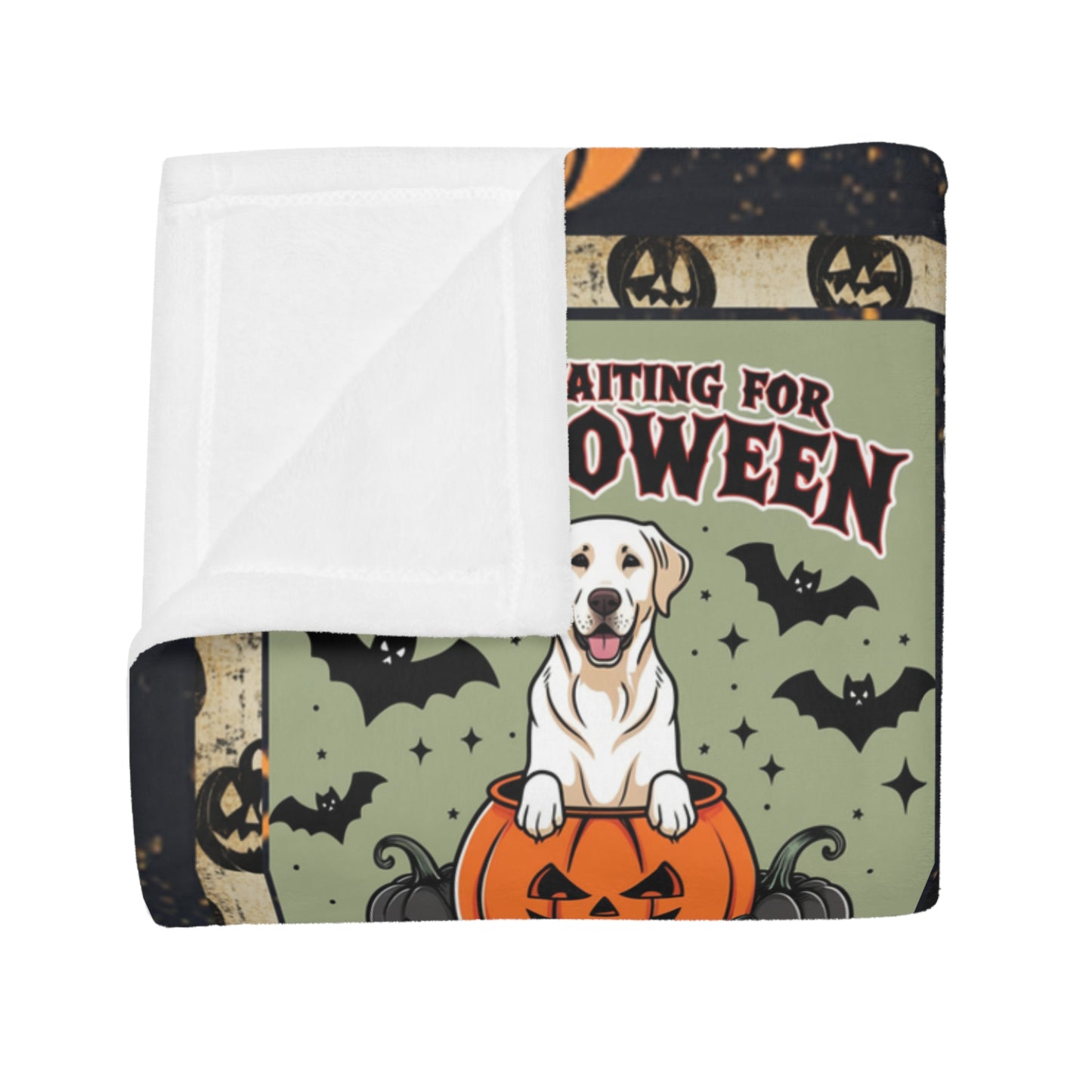 Dog Halloween Fleece Throw Blanket, Pumpkin, Dog Love Blanket, Soft Fuzzy Plush for Couch Sofa or Bed, Luxury Flannel Lap Blanket, for Kids, Adults, Wife, Self