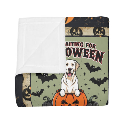 Dog Halloween Fleece Throw Blanket, Pumpkin, Dog Love Blanket, Soft Fuzzy Plush for Couch Sofa or Bed, Luxury Flannel Lap Blanket, for Kids, Adults, Wife, Self